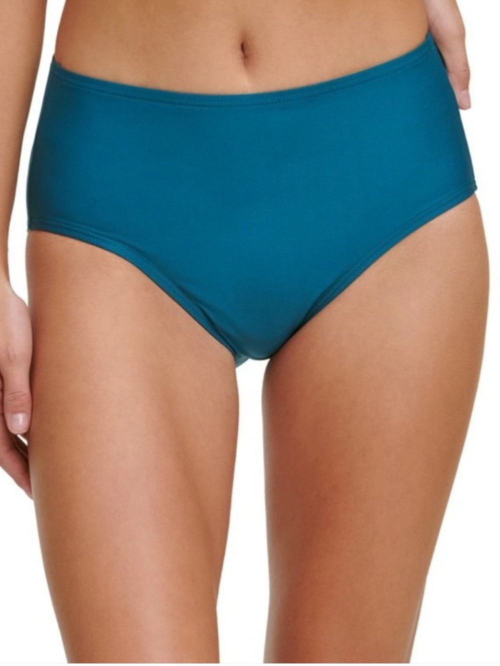 NWT QUINCE Italian High-Rise Bikini Bottom Large Teal 7860